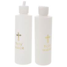 2 stuks heilig water flessen met kruis, religieus, plastic
