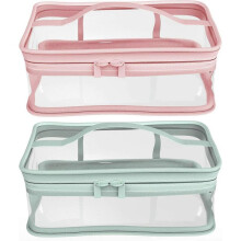 Makeup Bag Zipper Waterproof Portable Travel Storage Pouch 2 Pcs