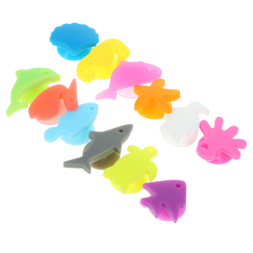 24 unid. marcadores de com animais marinhos silicone 2