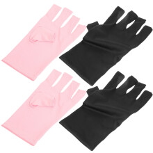 2 pares de luvas sem dedos com proteção UV para manicure