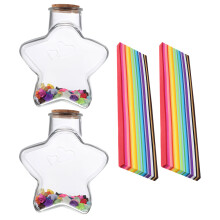 1 Set Stern Wunschflasche Mit Origami Papier Leere Kunststoffflasche Diy