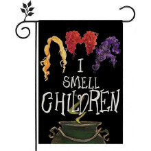Halloween Garden Banner I Smell Kids Sanderson Sisters Double Sided Vertical Country Farmhouse Decor