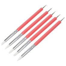 5Stk Maniküre Pinsel Silikon Liner Brush Pink Für Nageldesign & Salon
