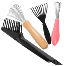 4Stk Haarbürsten Reiniger Tool Kunststoff Metall Für Zuhause Bunt