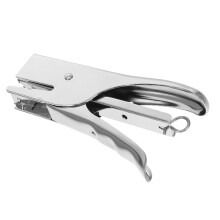 20-Blatt-Hefter aus Metall, ergonomisch, kraftsparend, nadellos (Silber)