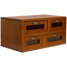 schreibtisch-organizer homeoffice aus holz mit 4 schubladen, doppelstöckig