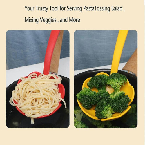 Integrated Silicone Skimmer,Heat-Resistant Kitchen Slotted Serving Spoon with Ergonomic Handle 1