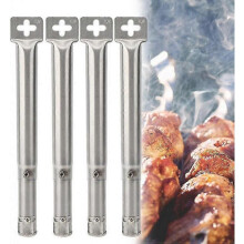 4pcs Universal Adjustable Stainless Steel Bbq Gas Grill Replacement Straight Pipe Tube Burner