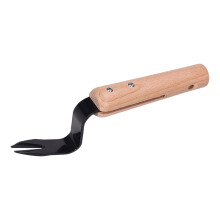 Hand Fork With Comfortable Wooden Handle, Steel Garden Weeder Tool For Weeding And Transplanting, Ergonomic Digging Fork