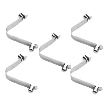 Stainless Steel Spring Clips 5-Pcs Pool Pole V Shaped Double Pin Clips For Skimmer Nets Leaf Rakes And Brushes Inground