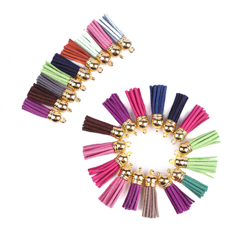 100pcs 4cm suede tassel straps for keychain or cellphone diy use 1