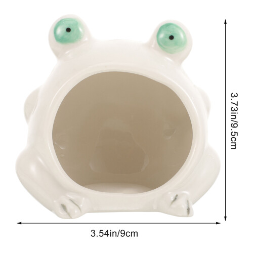 ceramic hamster house frog shape hideout cooling pet nest 2