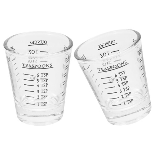 2pcs glass measuring cup with scale for milk coffee multi-use drinking