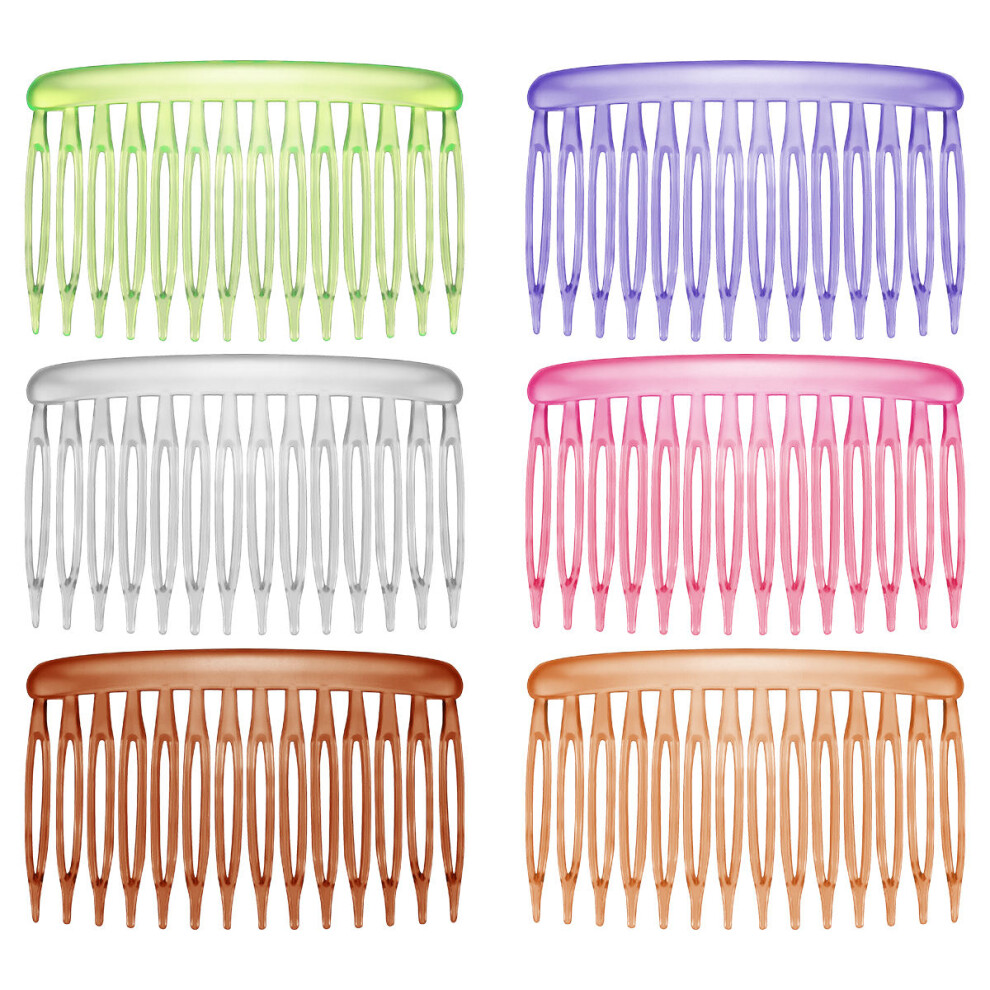 Artibetter Unisex 12Pcs Plastic Single Row Wave Combs Mixed Color Hair Clips For Women