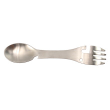 stainless steel fork spoon with bottle opener for camping (silver)