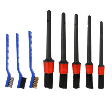 car detailing brushes set with wire, air vent, and rim brushes