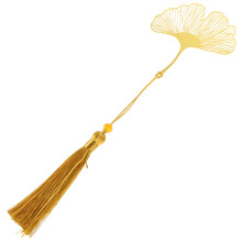 Creative Brass Bookmark Vintage Ginkgo Leaf Electroplated Golden