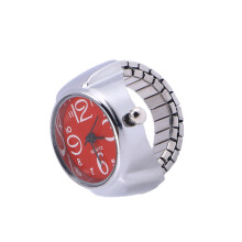 unisex elastic stainless steel quartz ring watch for couples red