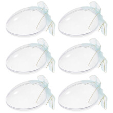 6pcs clear egg-shaped candy boxes for easter party favors