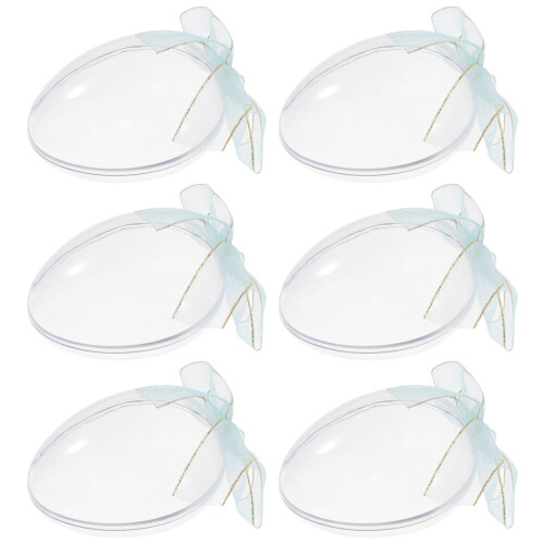 6pcs clear egg-shaped candy boxes for easter party favors