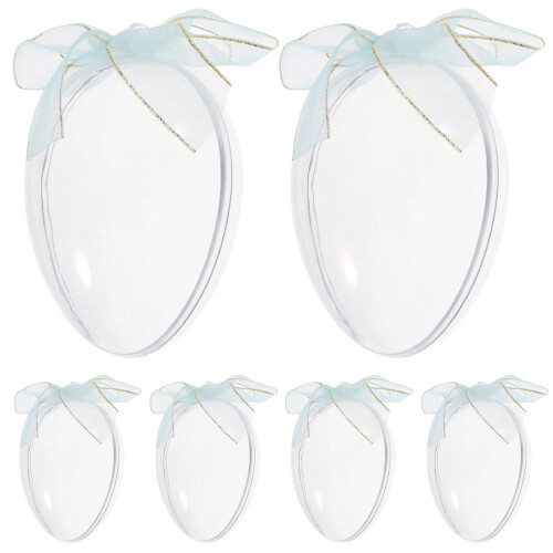 6pcs clear egg-shaped candy boxes for easter party favors 1
