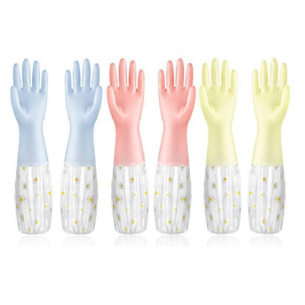 Reusable Rubber Gloves 50 Cm Size Non-Slip For Kitchen Laundry Gardening 3 Pair Set Easy To Use-image-OPC-PKQDY5S-NEW