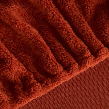 (Rust, King) OHS Teddy Fleece Fitted Sheet Thermal Warm Soft Plush Cosy 25cm Deep Single Double King Super King Bedding