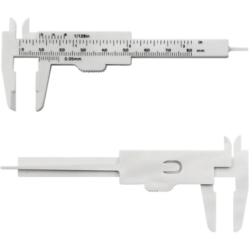 Vernier Caliper 0-80Mm Plastic Double Rule Scale Measuring Ruler Inside Diameter Depth Gauge 1