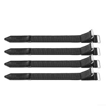 Adjustable Tool Binding Straps 4Pcs 12x1 Nylon Webbing With Metal Buckle Non-Slip For Double-Loop Fasteners Black