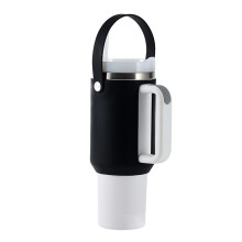 Water Bottle Holder With Handle Protective Silicone Sleeve, Silicone Texture, Black, Water Cup Accessory