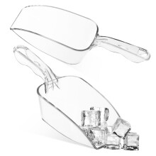 Plastic Ice Scoops Two Pack With Flat Mouth And Ergonomic Handle One Design For Popcorn Candy Flour And Restaurant Use