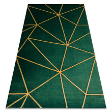 Exclusive EMERALD Carpet 1013 glamour, stylish geometric bottle green / gold 240x330 cm