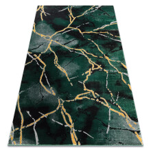 Exclusive EMERALD Carpet 1018 glamour, stylish marble bottle green / gold 120x170 cm