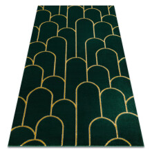 Exclusive EMERALD Carpet 1021 glamour, stylish art deco bottle green / gold 200x290 cm