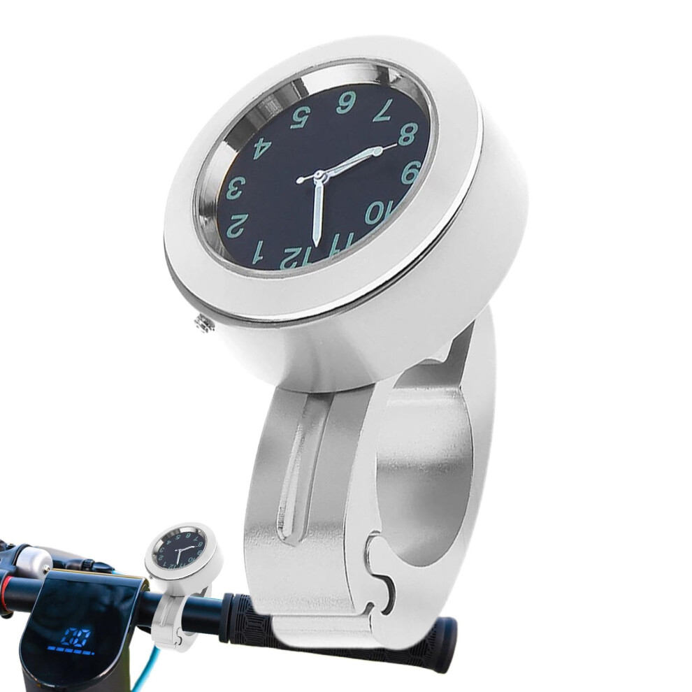 Motorcycle Watch Handlebar Mount, Waterproof Shockproof Timekeeping For Cycling, Silver 9354506887704