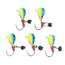 5pcs Ice Fishing Hooks High Carbon Steel Ice Fishing Jigs Outdoor Winter Fishing Lures for Freshwater Saltwater 4mm
