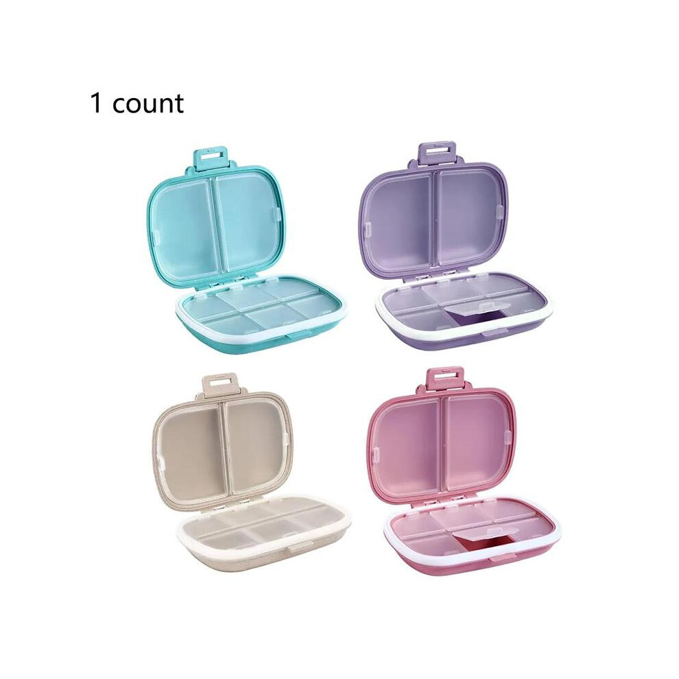 Blue (1 Count, ) Multi-Grid Pill Organizer, 1 Count Multifunctional Portable Pill Case, 8 Grid Large Capacity Pill Box, Vitamins & Cod Liver Oil Storag