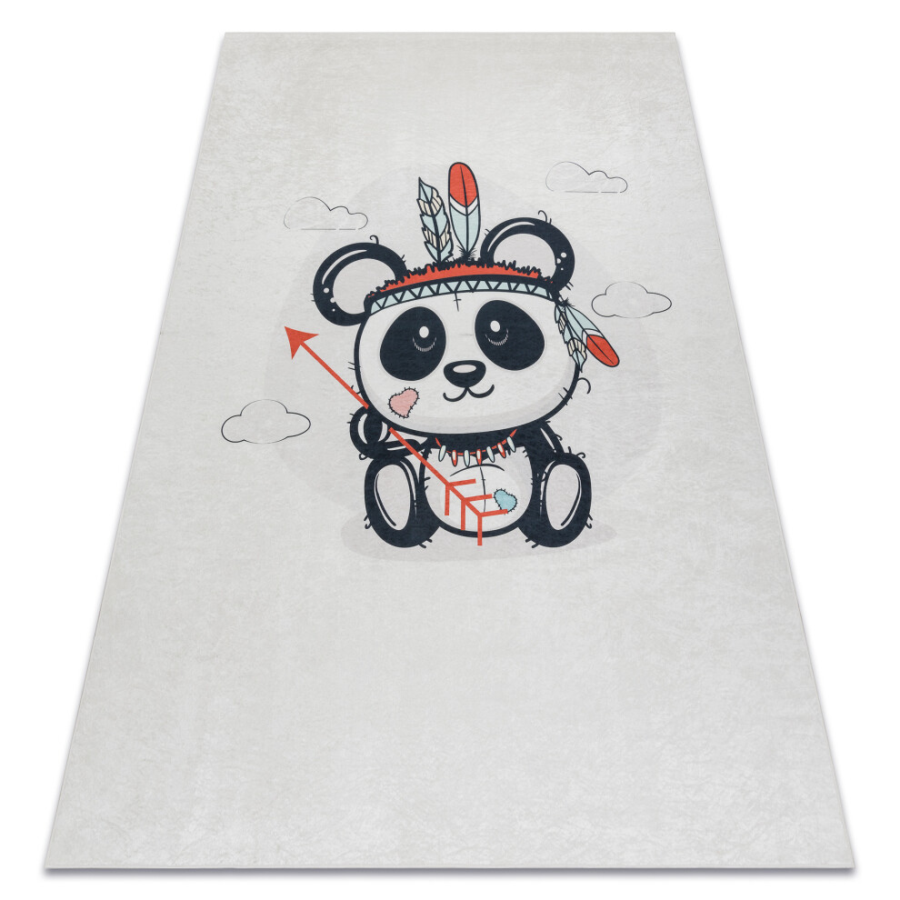 Bambino 1129 Washing Carpet Panda For Children Anti-Slip - 120X170 Cm Cream Rugsx