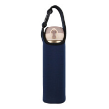 Water Bottle Bag With Handle Insulated Neoprene Bottle Pouch Travel Drinking Protector For Children And Adults Navy Blue
