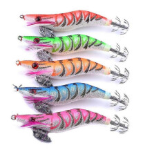 10Pcs Hard Fishing Bait Luminous Squid Jig Sea Artificial Shrimp Bait Fishing Tool