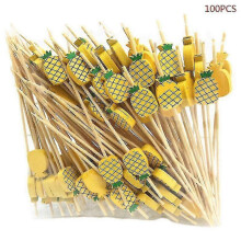 100 Pcs Disposable Bamboo Picks Food Fruit Cocktail Handmade Toothpicks Picnic Party Supplies Decoration