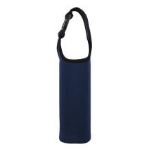 Water Bottle Bag With Handle, Outdoor Carrier, Protective Sleeve With Buckle, Navy Blue, For Energy Drinks Glass Cups