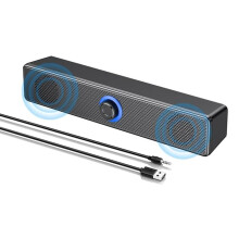 Bluetooth Computer Speakers With Knob Volume Control 3.5mm Aux Input For PC And Laptop Portable Soundbar