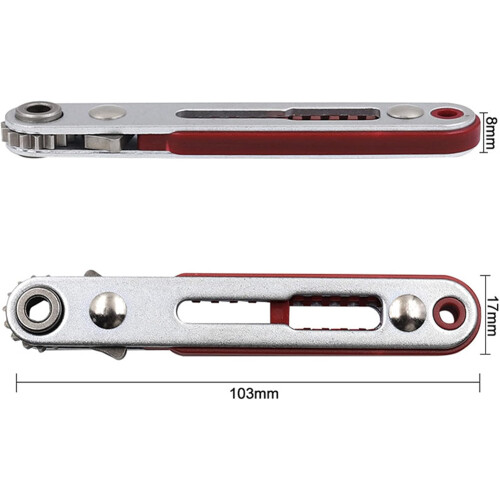 Multi-Function Double-Way Ratchet Wrench 1/4 Inch 6.35mm Quick Release Socket Wrench Flat Head Key Hand Tool 1