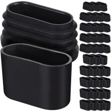 1Set Black Plastic Chair Leg Caps Durable Non-Slip Floor Protectors