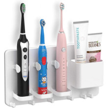 Adhesive Electric Toothbrush Holder Wall Mounted Razor Hanger Bathroom Organizer Box ABS