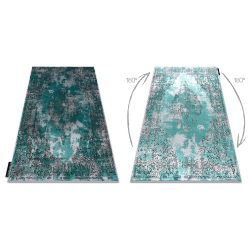 Modern DE LUXE carpet 6754 Abstraction - structural green / grey 160x220 cm 1