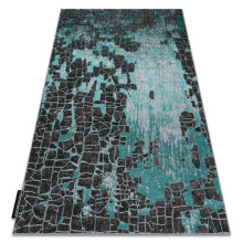Modern DE LUXE carpet 2079 vintage - structural green / anthracite 160x220 cm