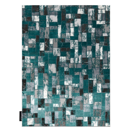Modern DE LUXE carpet 6768 Geometric - structural green / anthracite 160x220 cm 2