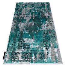 Modern DE LUXE carpet 6827 Abstraction, vintage - structural green / grey 120x170 cm